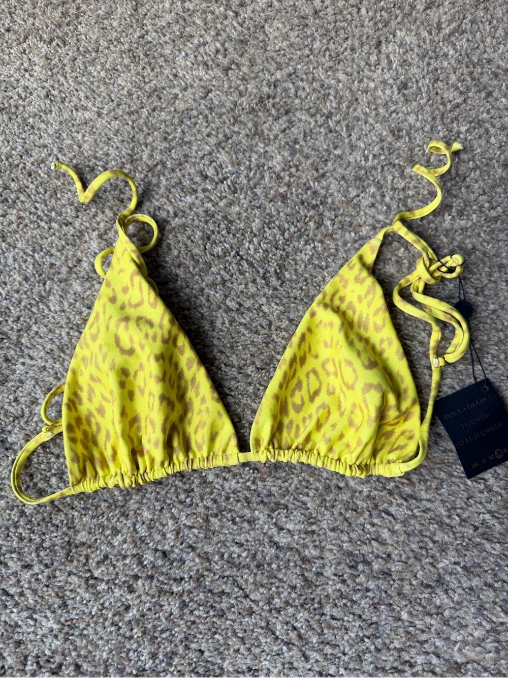 Skatie Ella top in print Tulum Leopard Print Triangle Bikini Top NWT